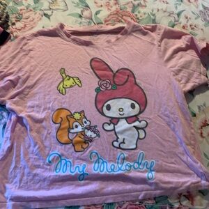 Sanrio My Melody Pink Graphic Short Sleeve Tee Size Medium